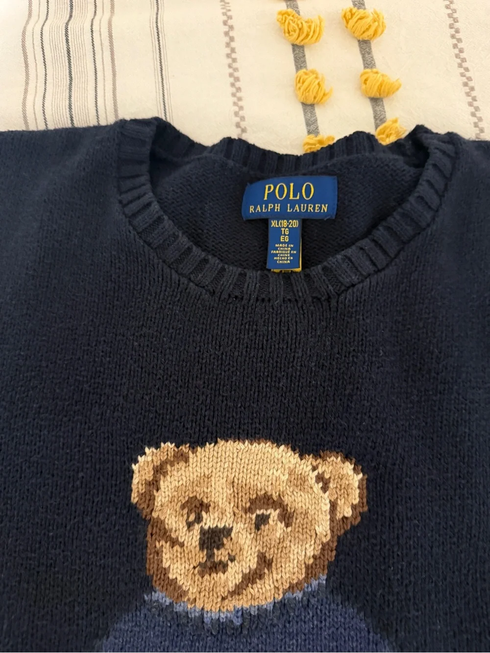 Polo by Ralph Lauren Navy Bear Intarsia Sweater - Picture 3 of 3